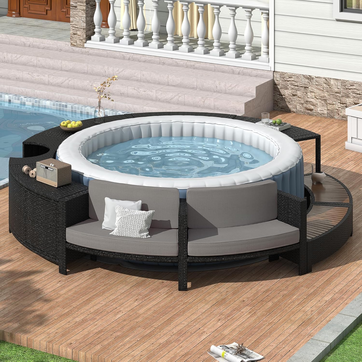 Outdoor Furniture With Storage For Cushions - Set Divano da Esterno in Rattan