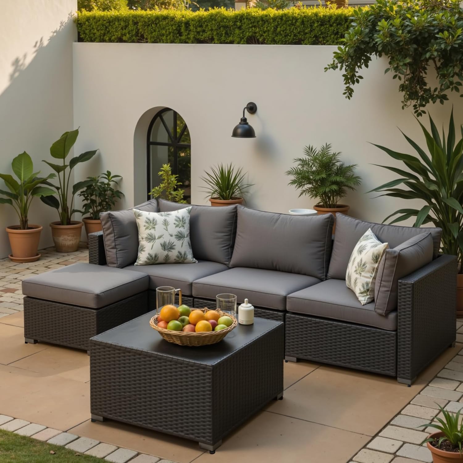 Outdoor Furniture Grey - Set di Mobili da Esterno in