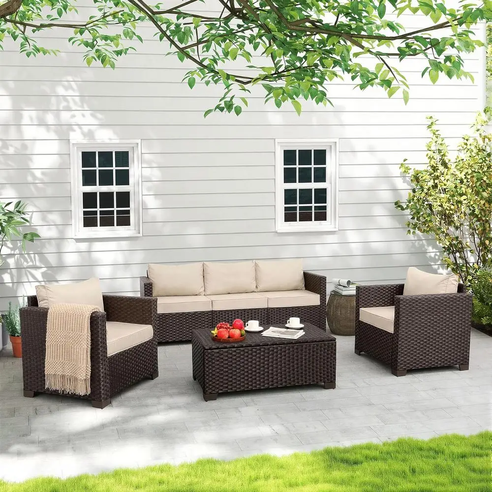 Outdoor Furniture With Storage For Cushions - Set di Mobili da Esterno a