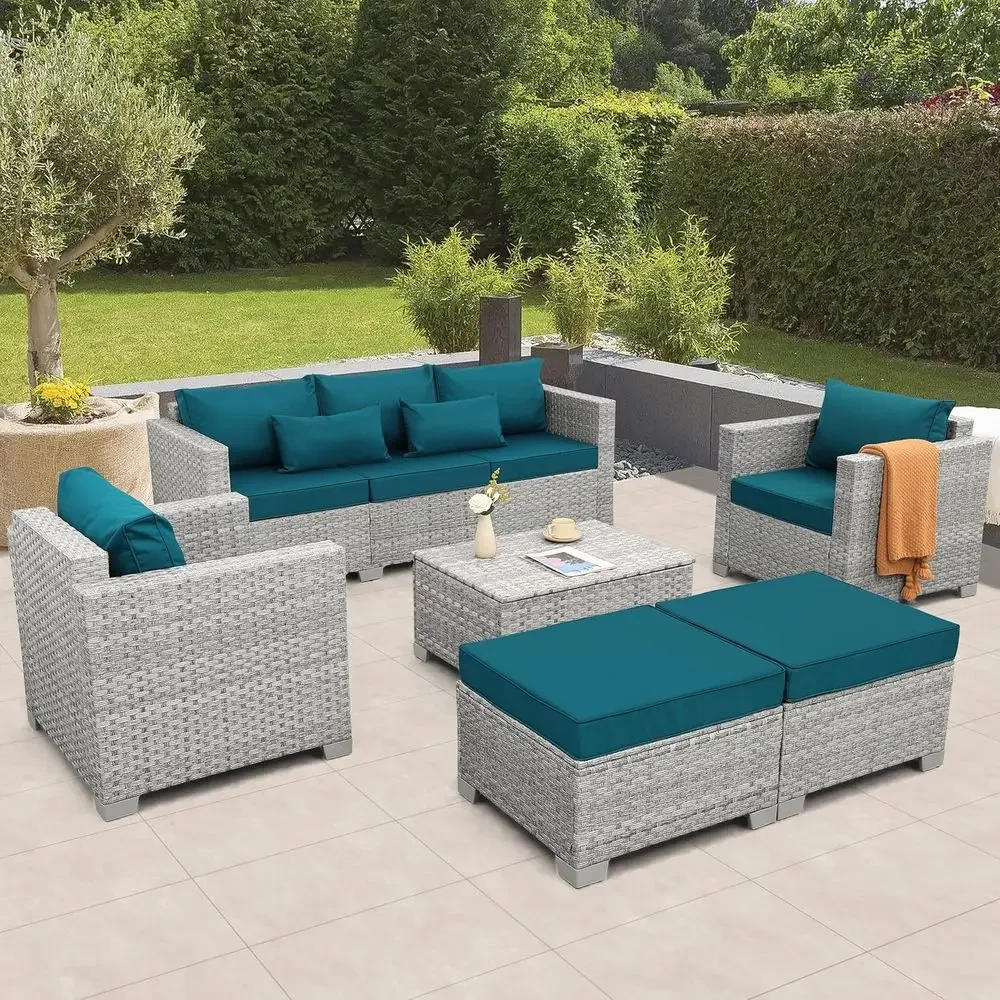 Outdoor Furniture With Storage For Cushions - Set di mobili da giardino in