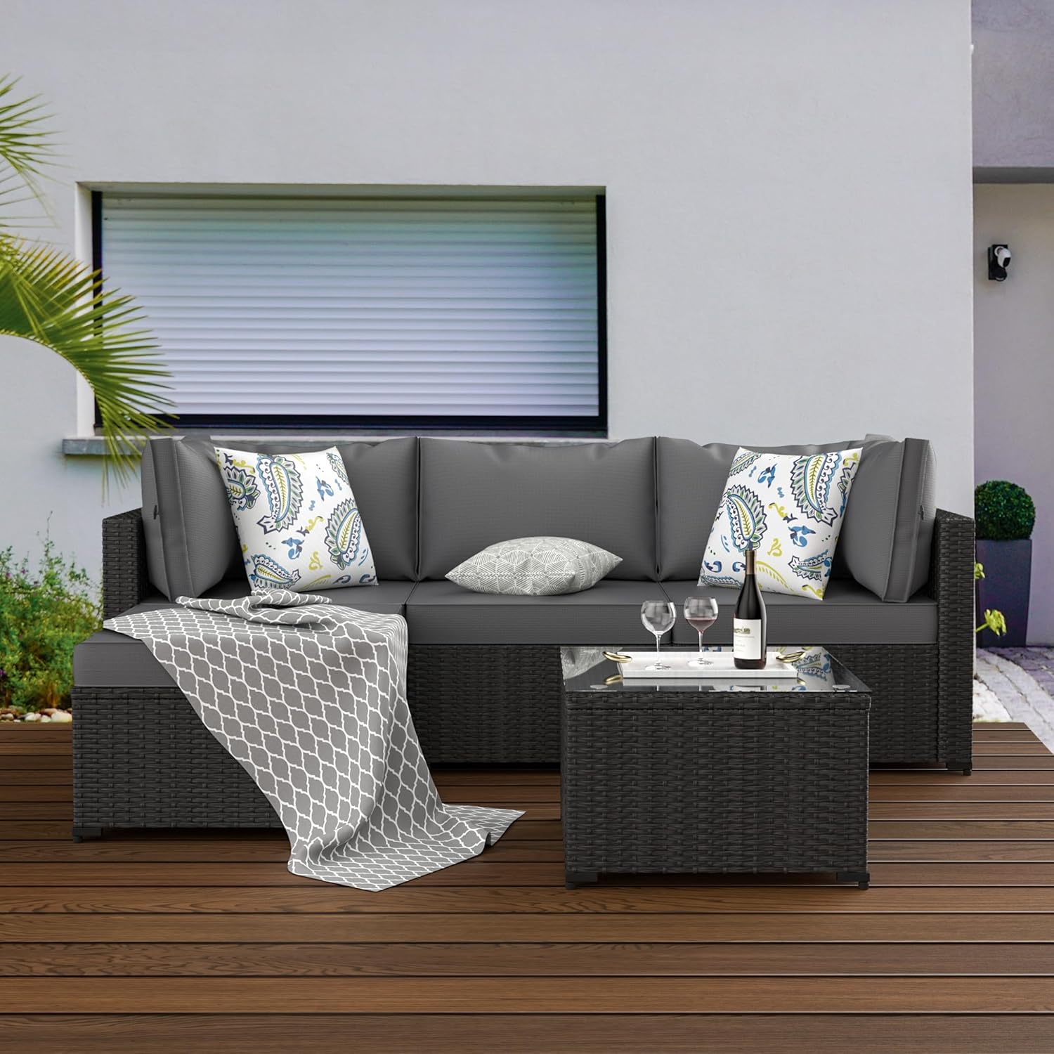 Set di Mobili da Esterno in Ra - Outdoor Furniture Grey recensione e prezzo