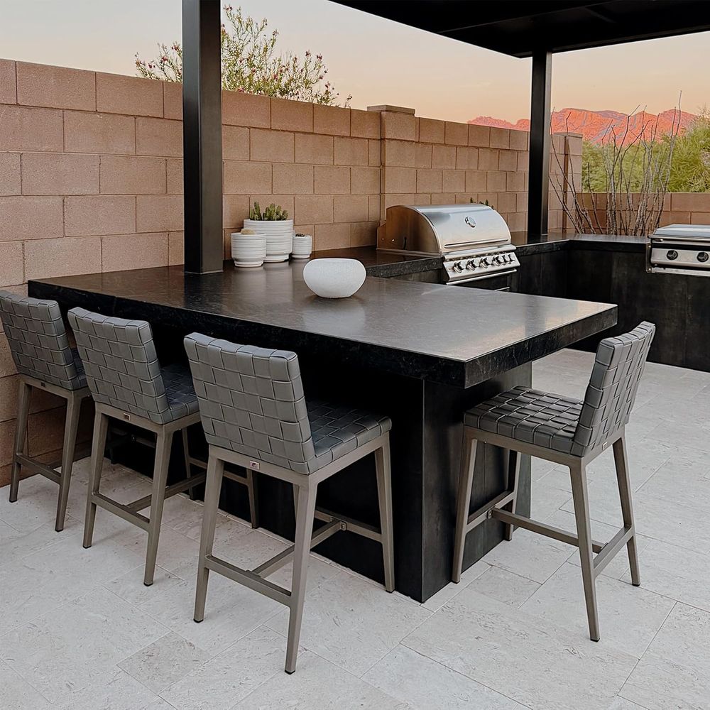 Set di 2 Sgabelli da Bar Alti  - Outdoor Furniture Grey recensione e prezzo
