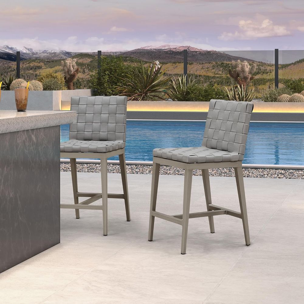 Set di 2 Sgabelli da Bar Alti  - Outdoor Furniture Grey recensione e prezzo