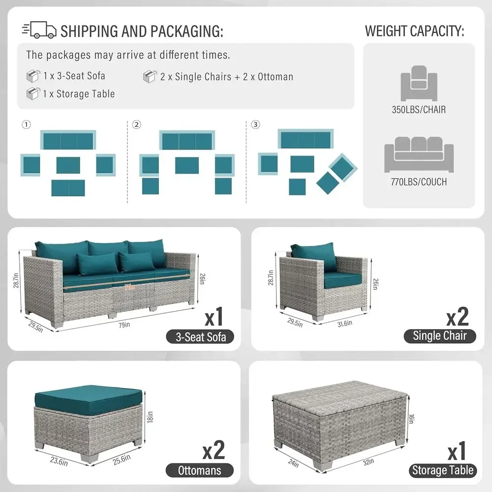 Set di mobili da giardino in v - Outdoor Furniture With Storage For Cushions recensione e prezzo