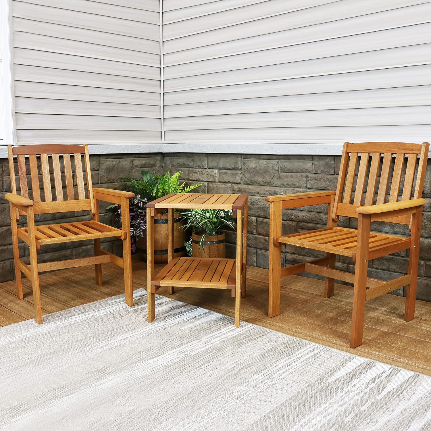 Set da Patio in Legno 3 Pezzi: - Outdoor Furniture Oil recensione e prezzo