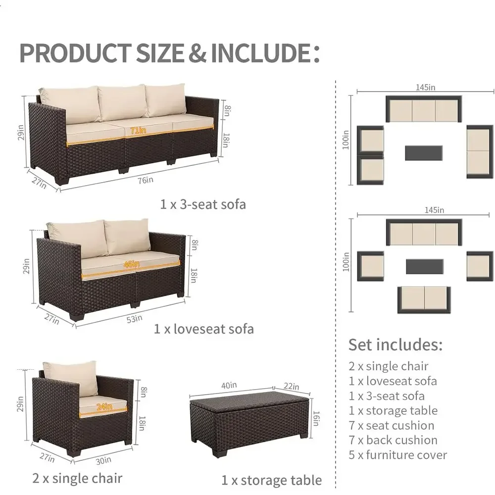 Set di mobili da giardino in 5 - Outdoor Furniture With Storage For Cushions recensione e prezzo