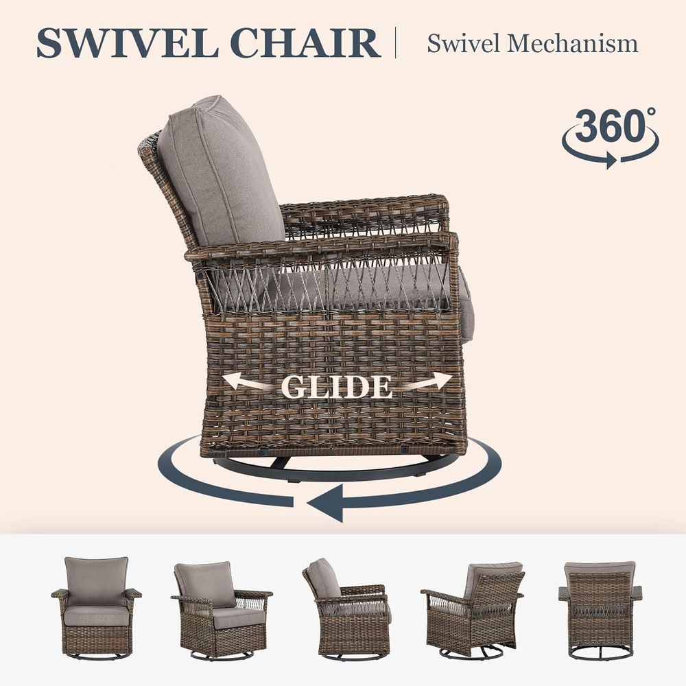 Set di 2 Sedie Girevoli in Vim - Outdoor Furniture Grey recensione e prezzo